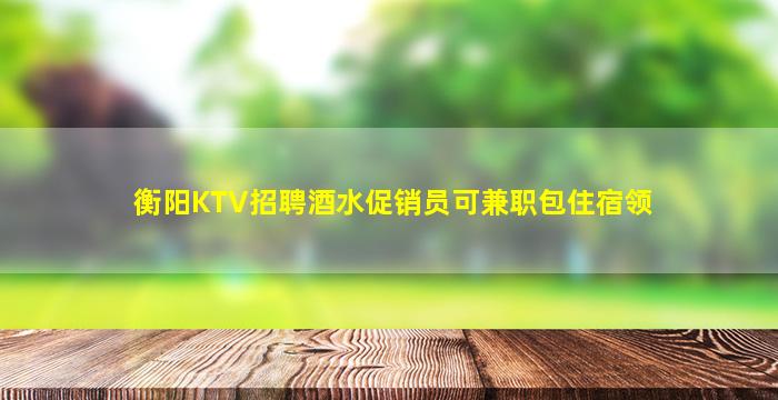 衡阳KTV招聘酒水促销员可兼职包住宿领